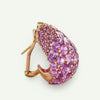 Pink Sapphire and Diamond tear shaped cluster earrings