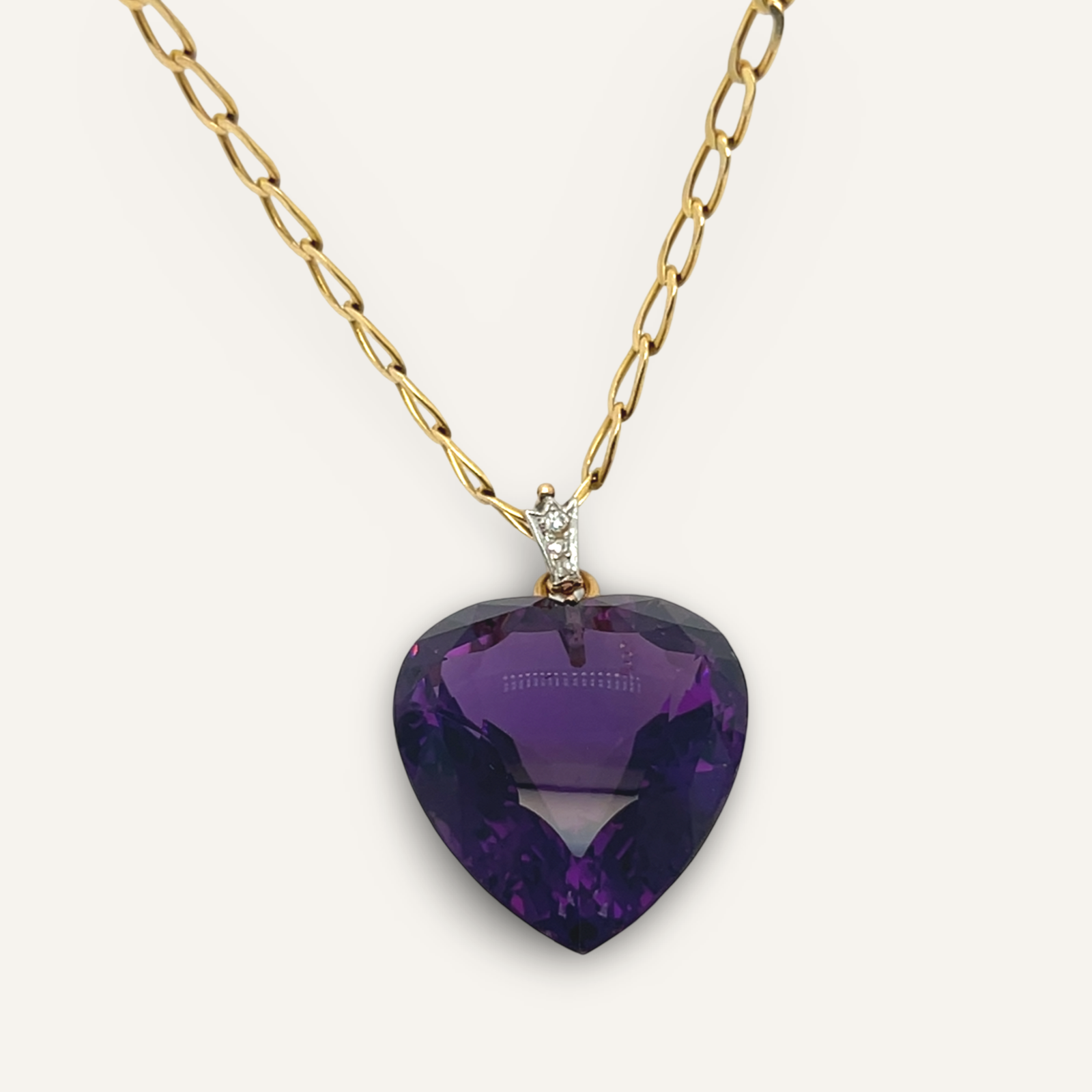 Amethyst Puffy Heart Pendant