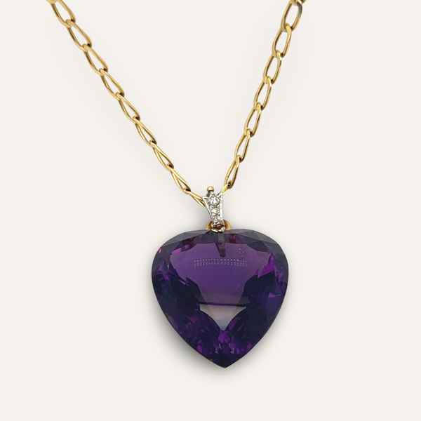 Amethyst Puffy Heart Pendant