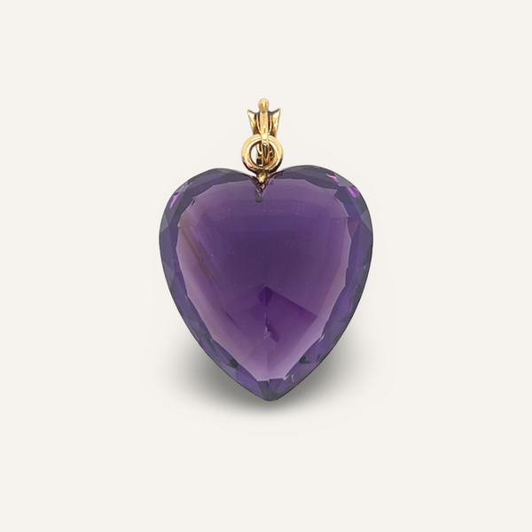 Amethyst Puffy Heart Pendant