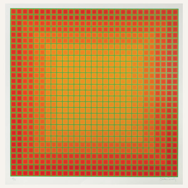 Julian Stanczak, Let It be Orange, 1981