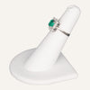 14k White Gold Emerald and Diamond Ring