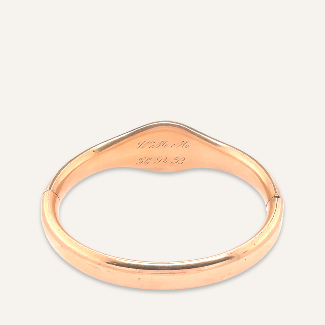 14k Yellow Gold Amethyst Bangle
