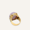 14k Yellow Gold Lavender and Jade Ring and Earring Set