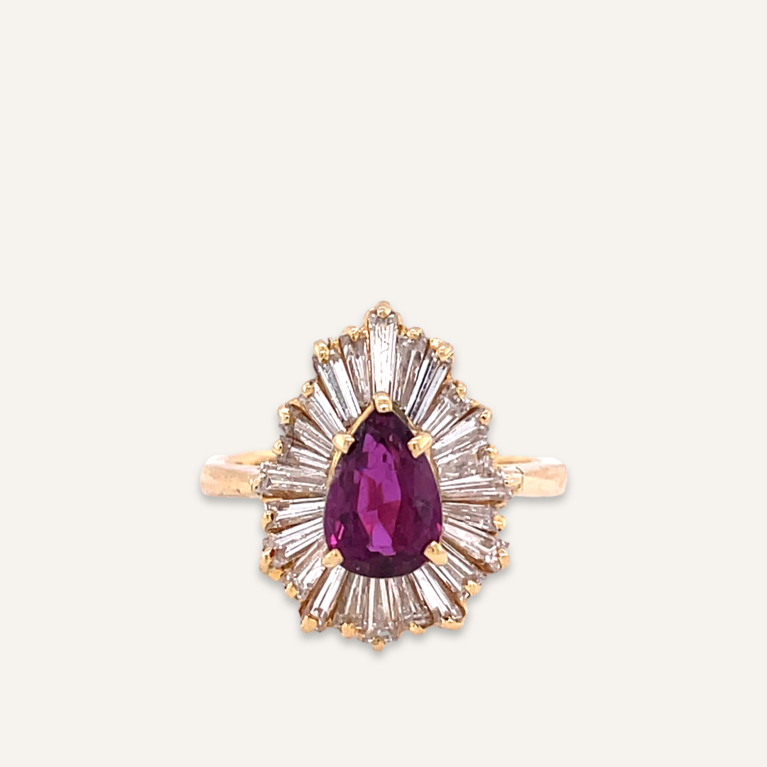 Ruby and Diamond Baguette set in 18k