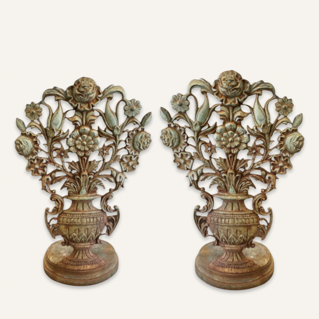Pair of Cast Iron Entry Embellishments
