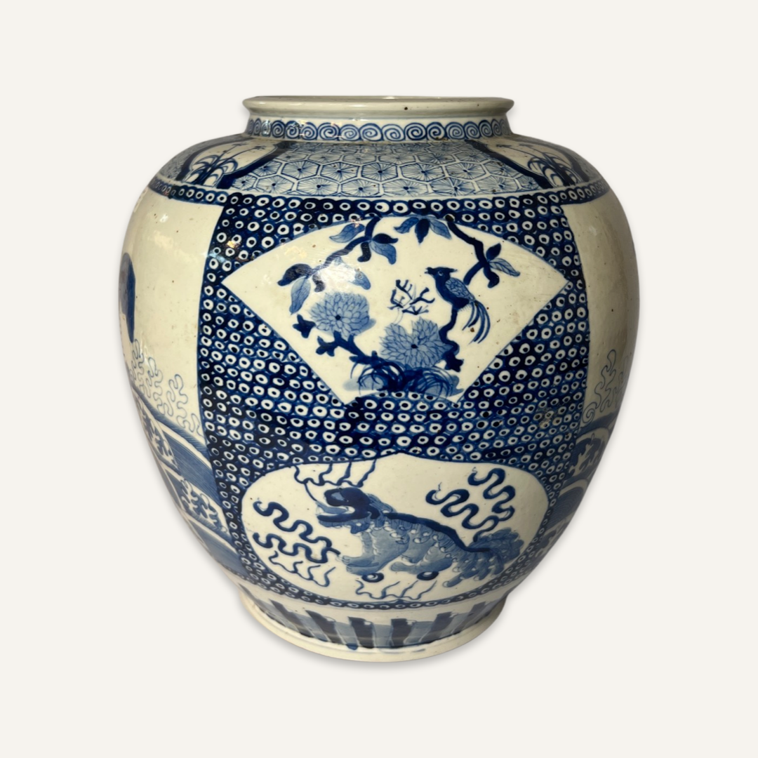 18th c. Blue and White Ginger Jar
