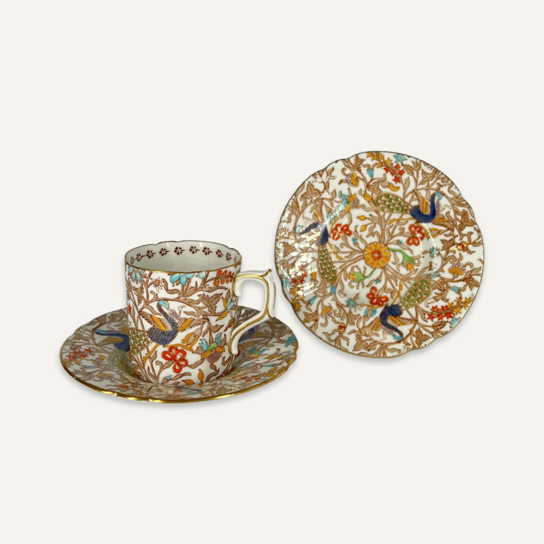 Royal Crown Derby Peacock Demitasse Set