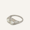 Art Deco Diamond Platinum Duo Engagement or Anniversary Band