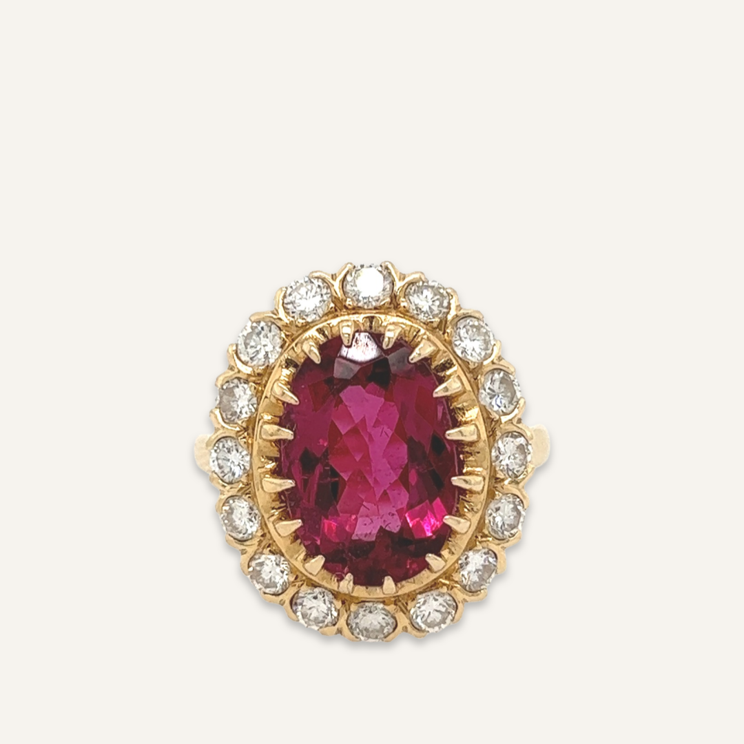 Rubellite Solitaire Engagement Ring