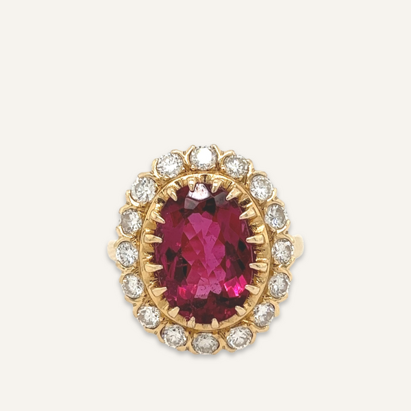 Rubellite Solitaire Engagement Ring
