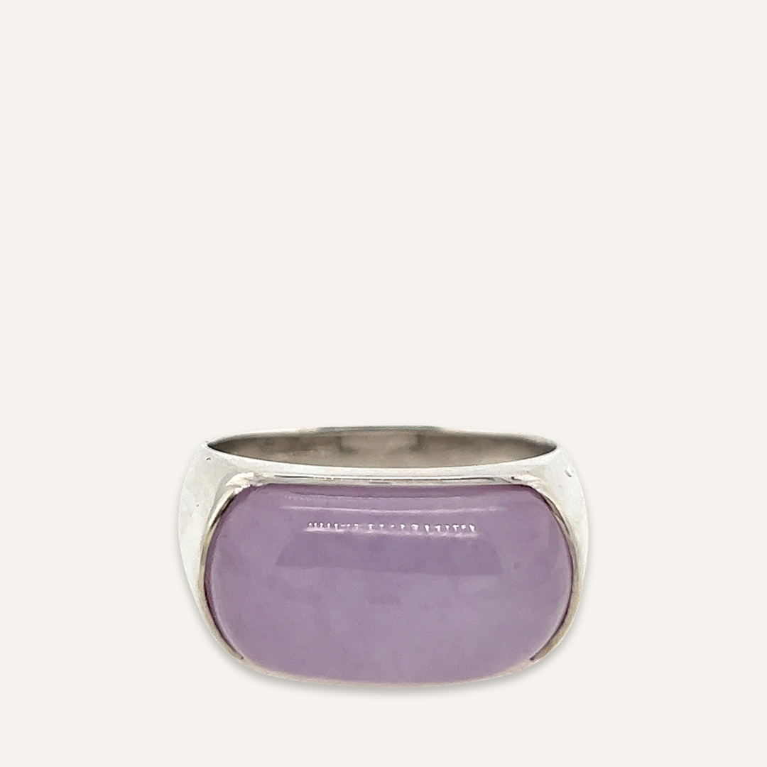 Platinum and Lavender Jade Ring