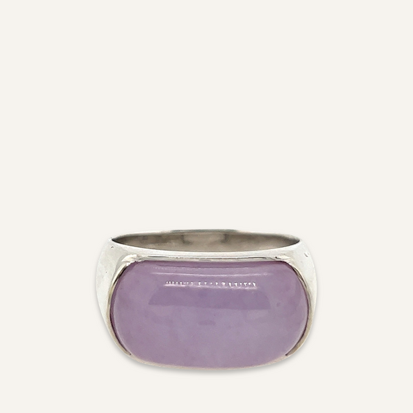Platinum and Lavender Jade Ring