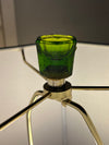 19th c. Chinese Warm Yellow Carved Glass Lamps