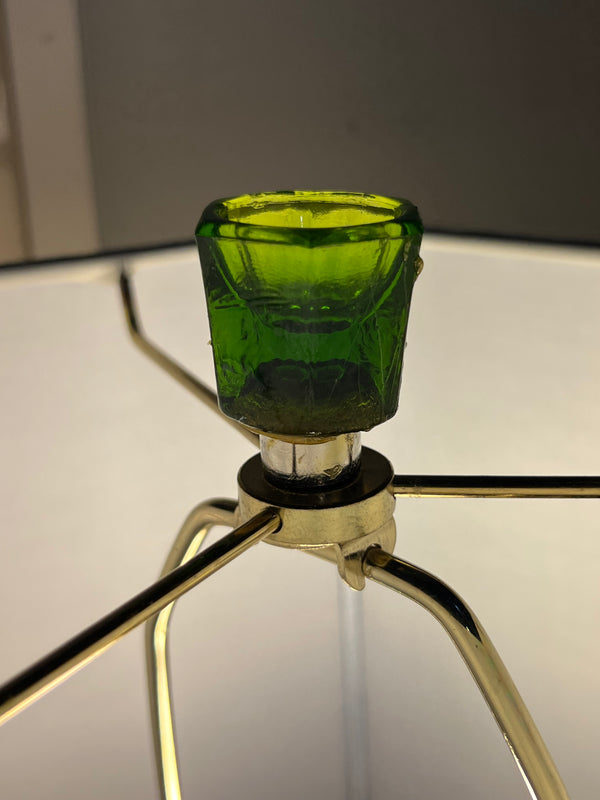 19th c. Chinese Warm Yellow Carved Glass Lamps