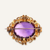 18k Yellow Gold Amethyst Brooch