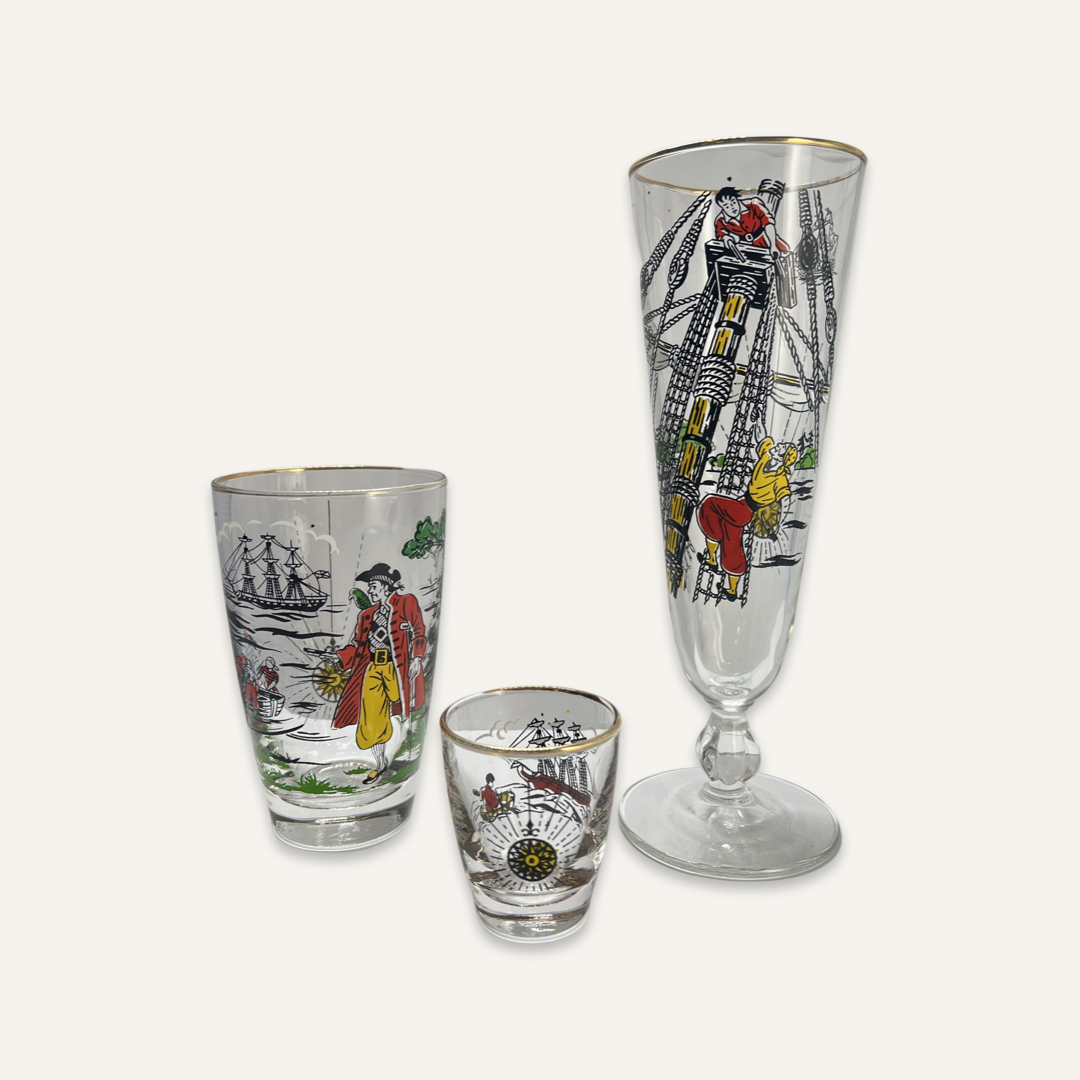 Vintage Libbey Glass Treasure Island Glassware Set - 12 Pieces –  edgebrookhouse