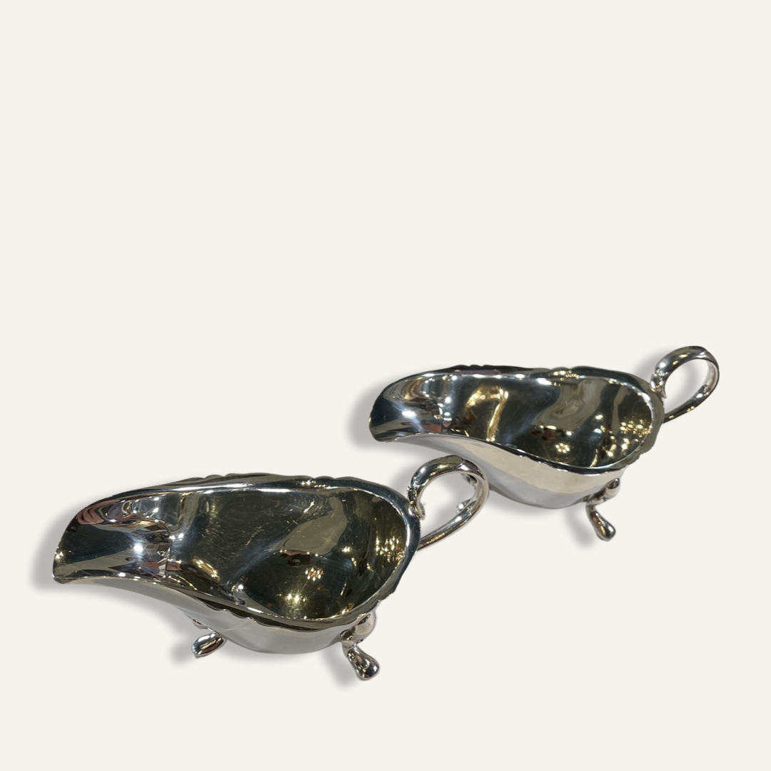 Pair of Sterling Silver English Creamers