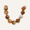 Brown Sugar Nephrite Jade Bead and Diamond Necklace