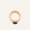 18k Yellow Gold Emerald Cigar Band Ring