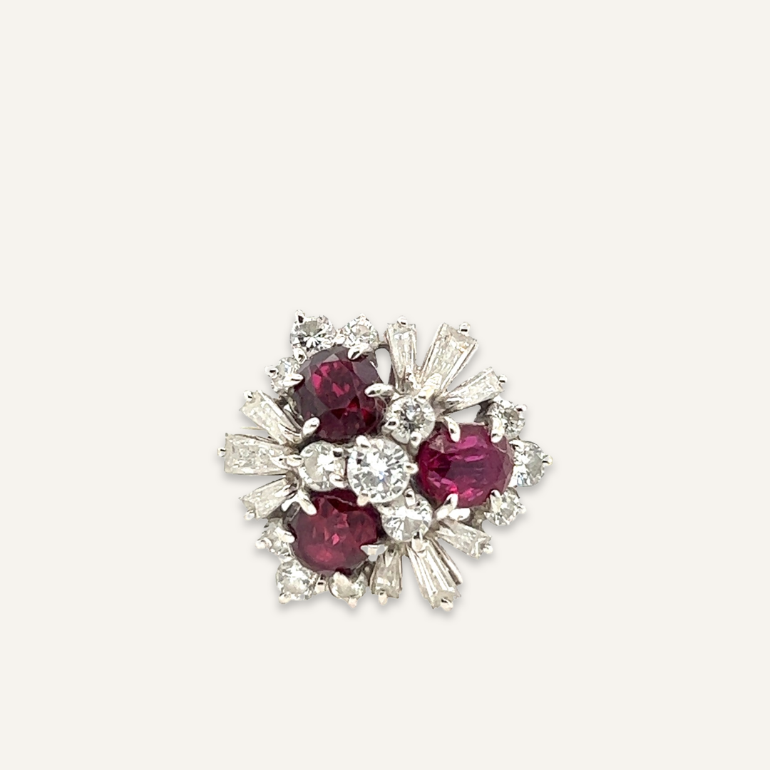 Ruby and Diamond Platinum Ring