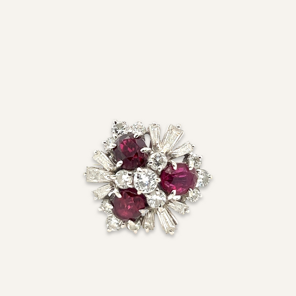 Ruby and Diamond Platinum Ring