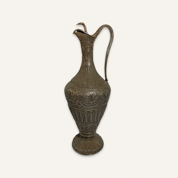 Silver ewer with cobra head lid