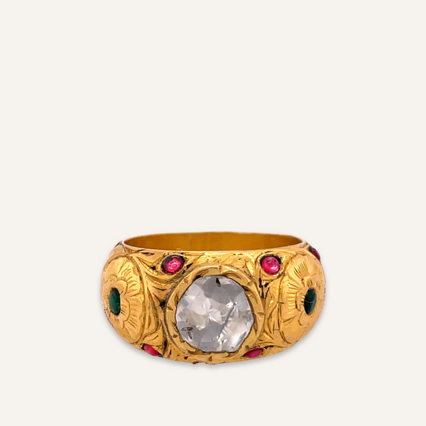 Yellow Gold Indian Table Cut Diamond