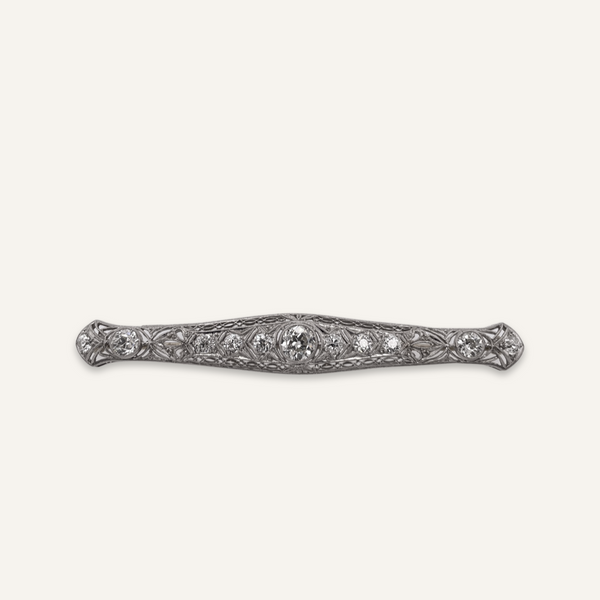 Platinum and Diamond bar pin