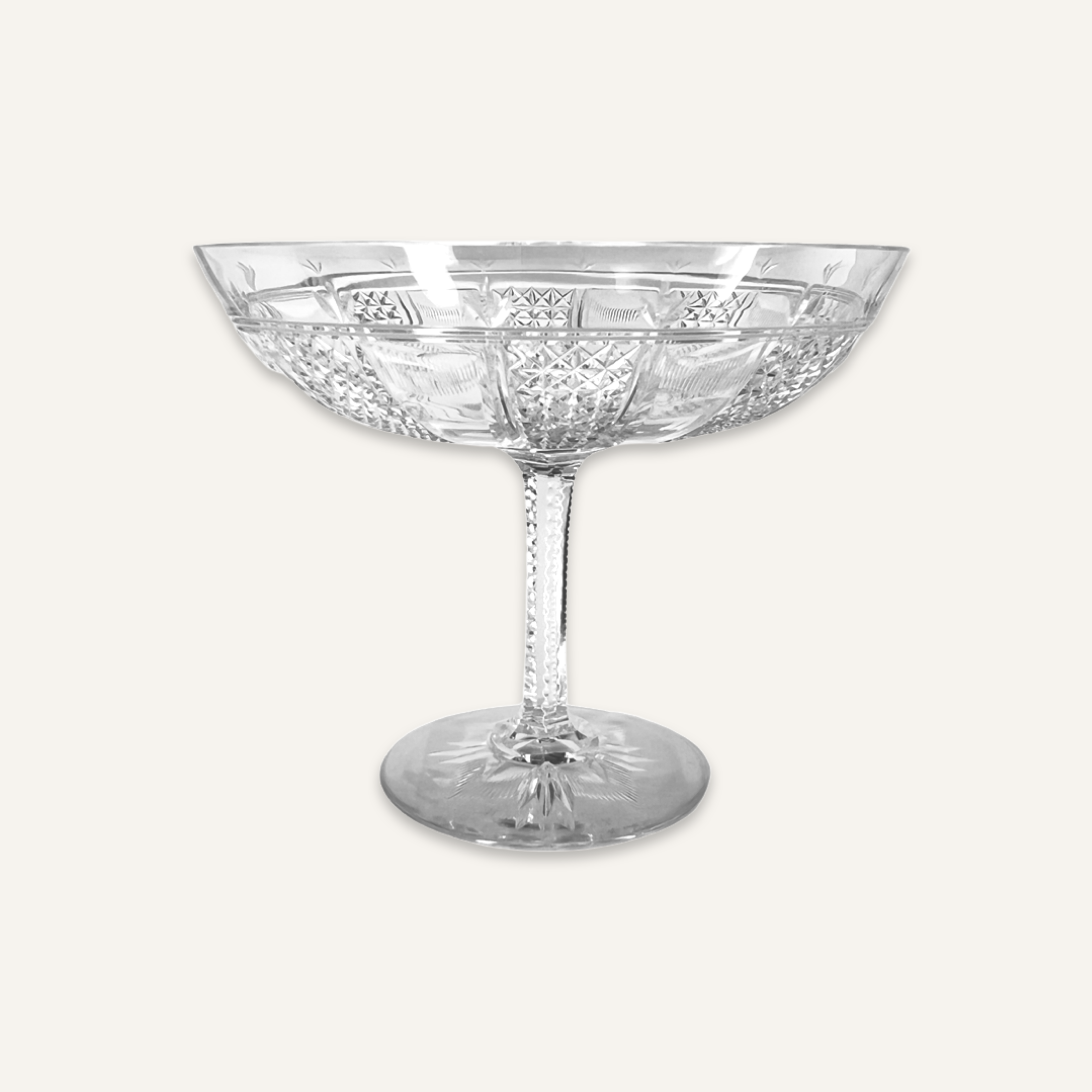 Extra Large Cut Crystal Tazza