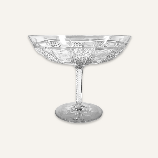 Extra Large Cut Crystal Tazza