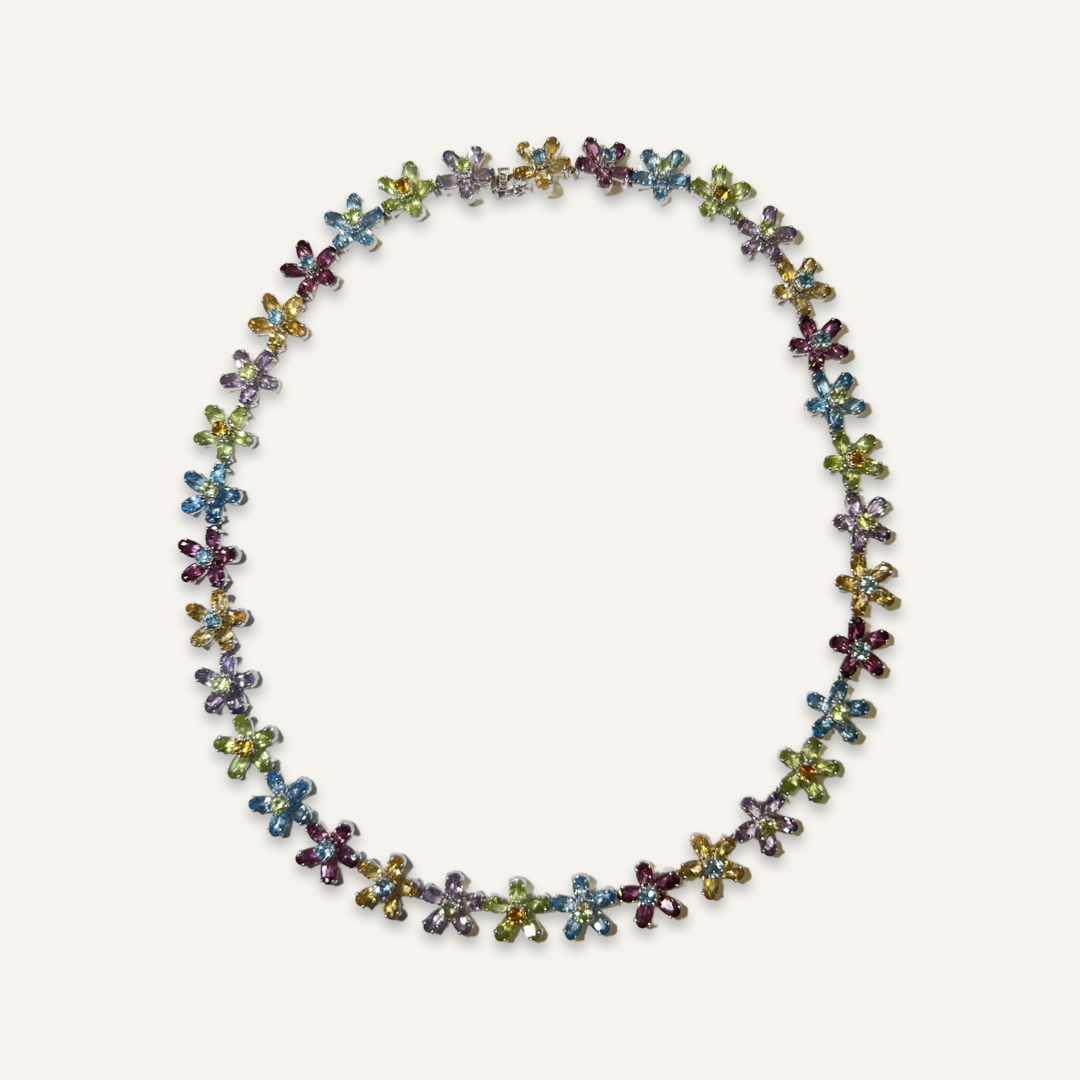 Semi-precious Flower Necklace