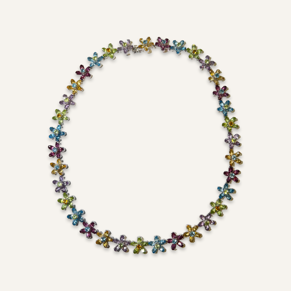 Semi-precious Flower Necklace