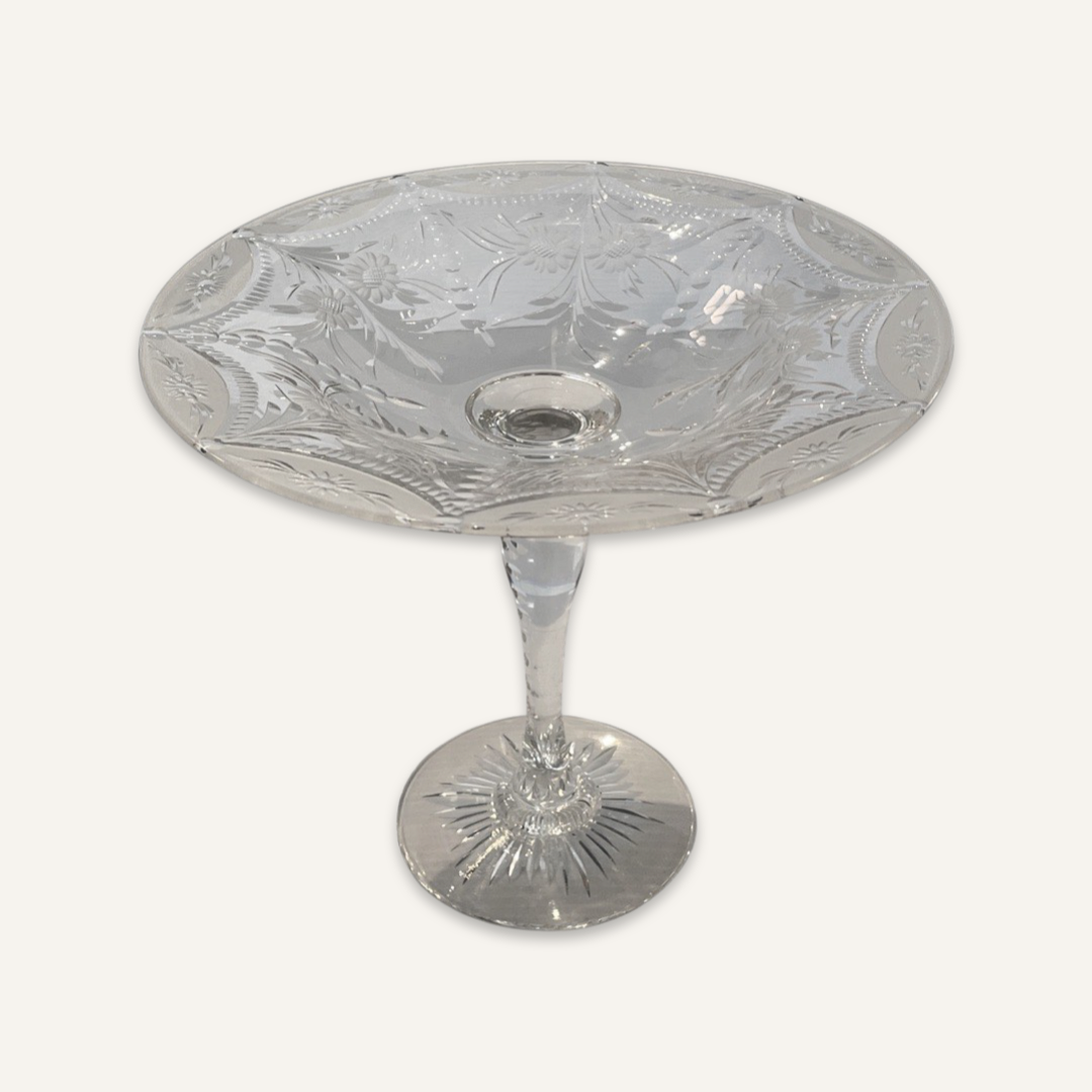 Pair of Hawkes Crystal Tazzas