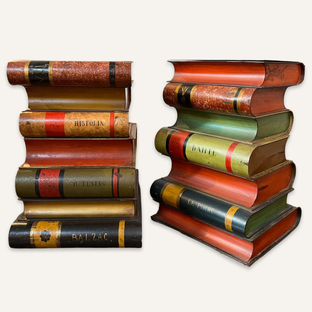 Pair of 1950’s Italian Tole Metal Book End Tables