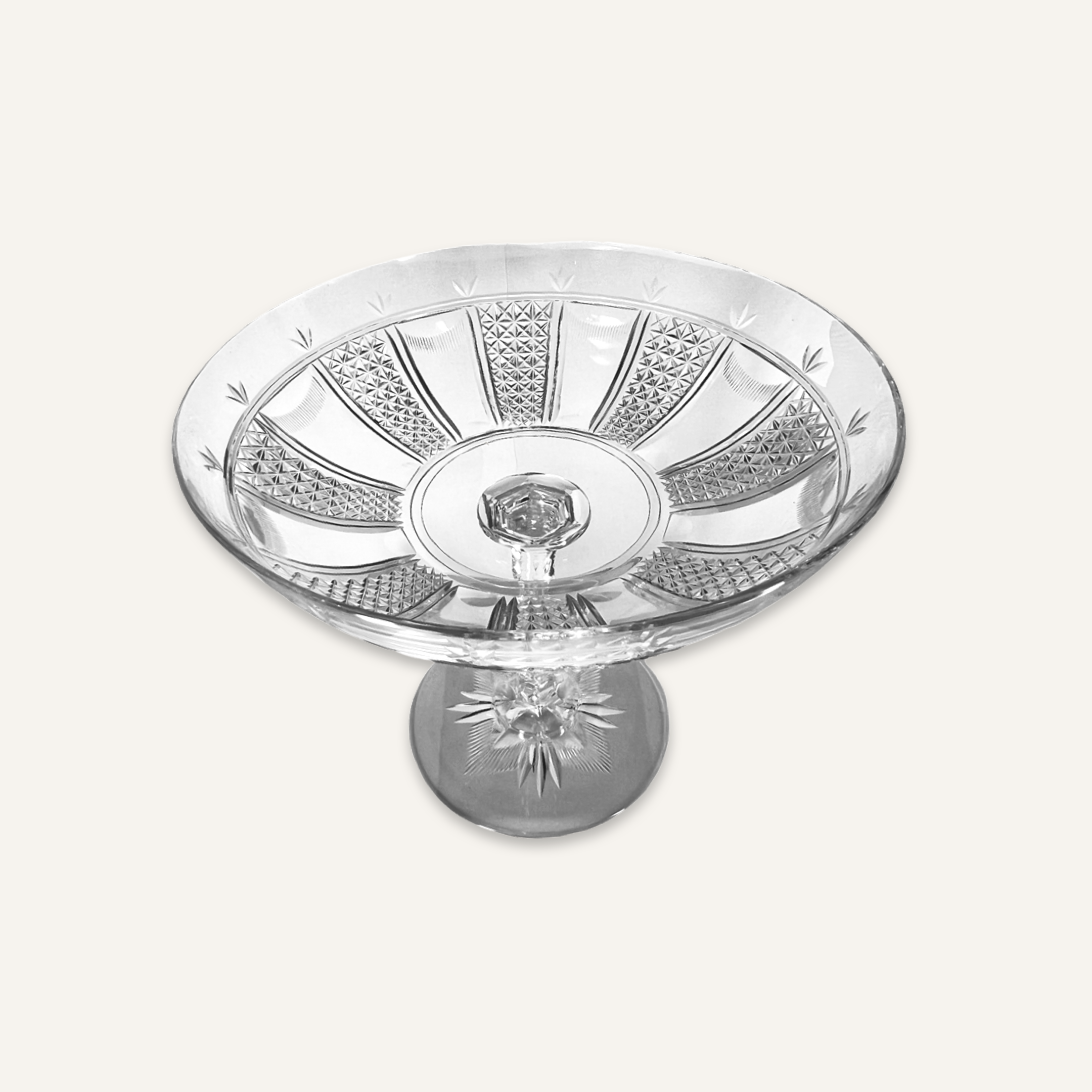 Extra Large Cut Crystal Tazza