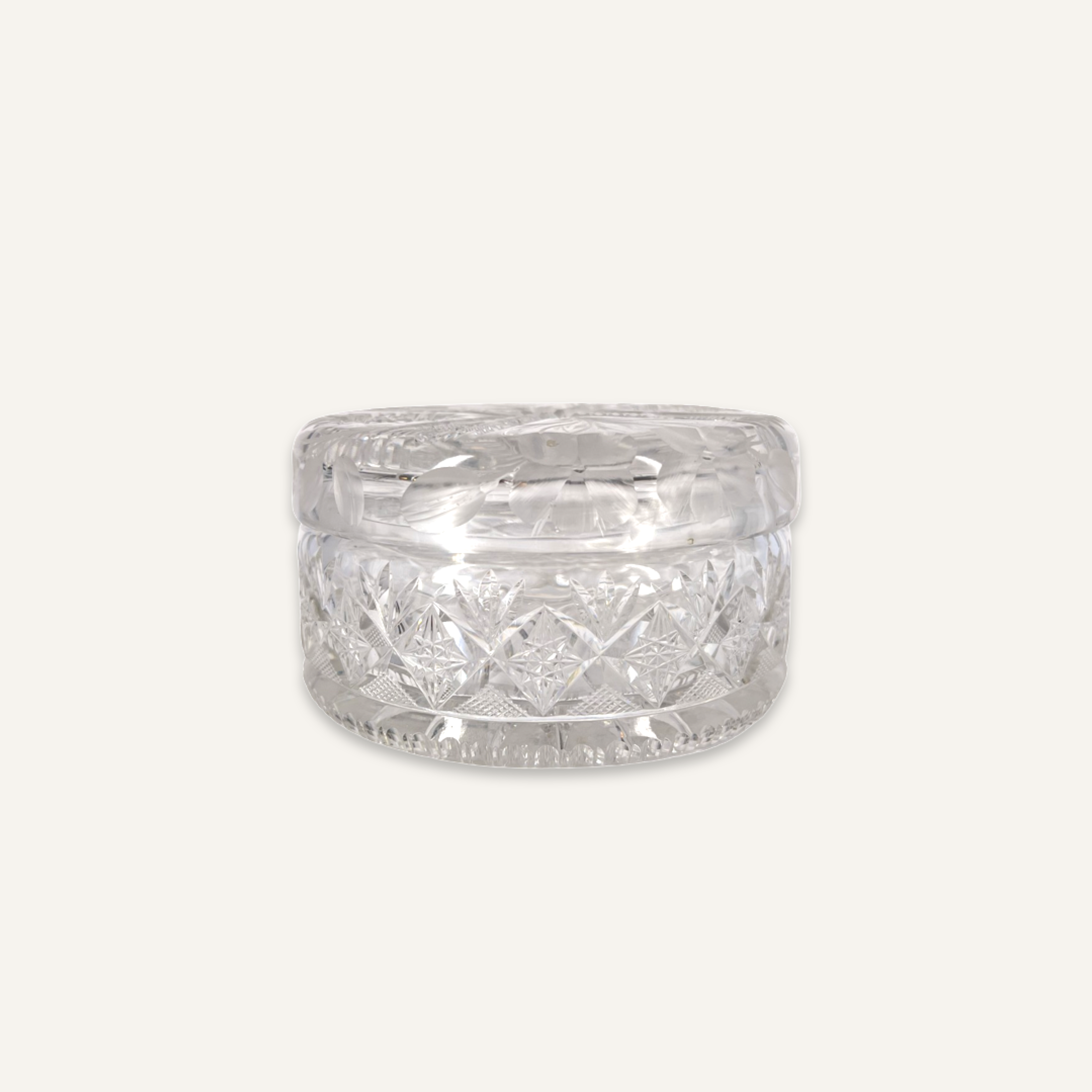 American Brilliant Cut Crystal Vanity Jar