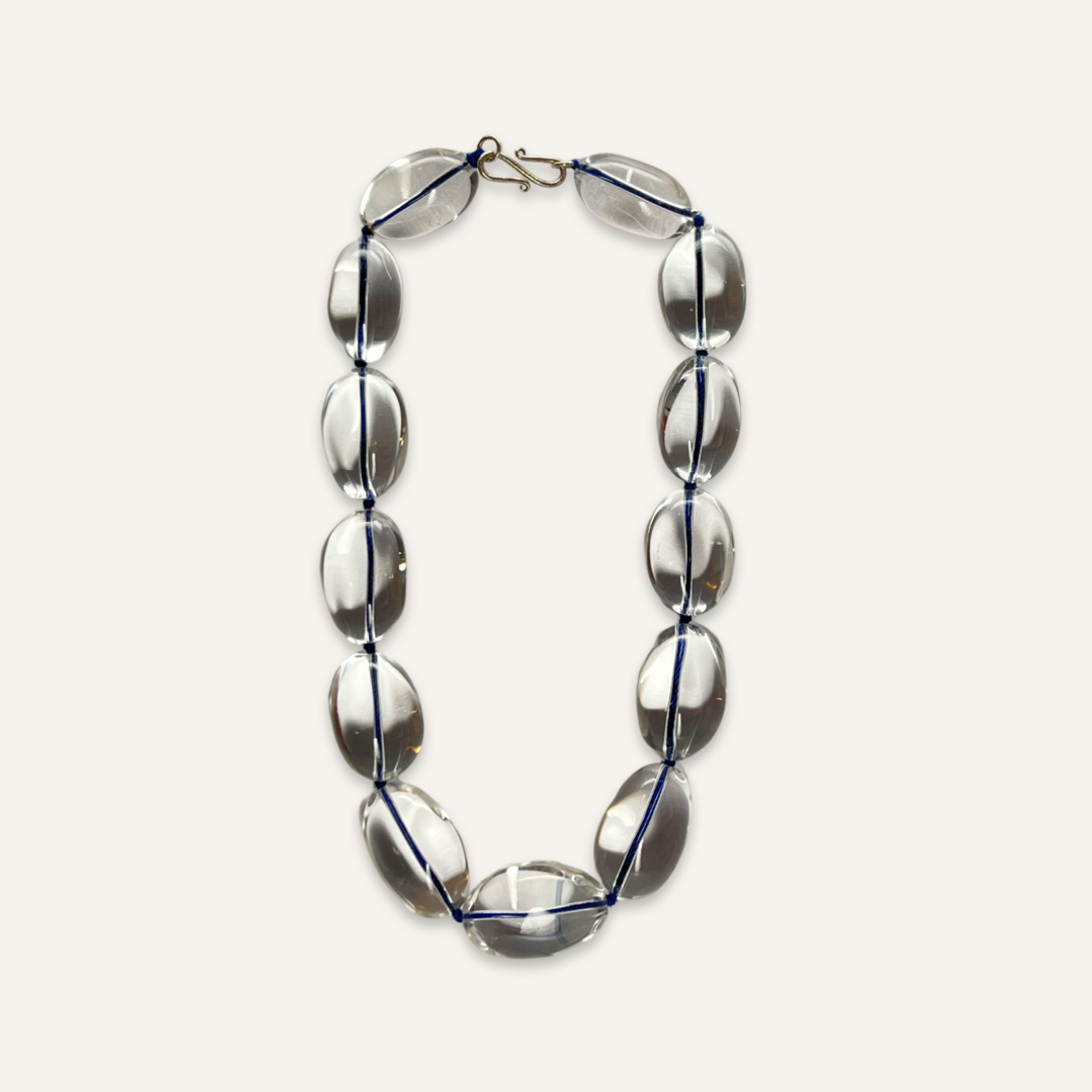Oval Rock Crystal Beaded Necklace