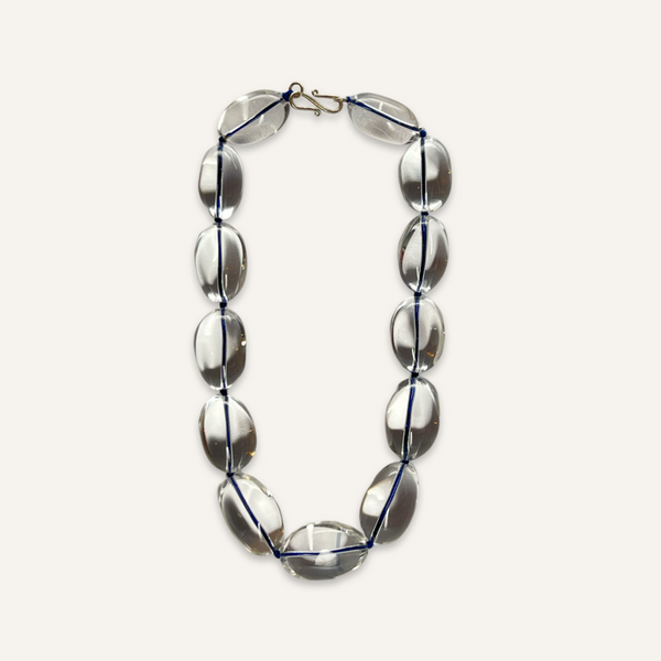 Oval Rock Crystal Beaded Necklace
