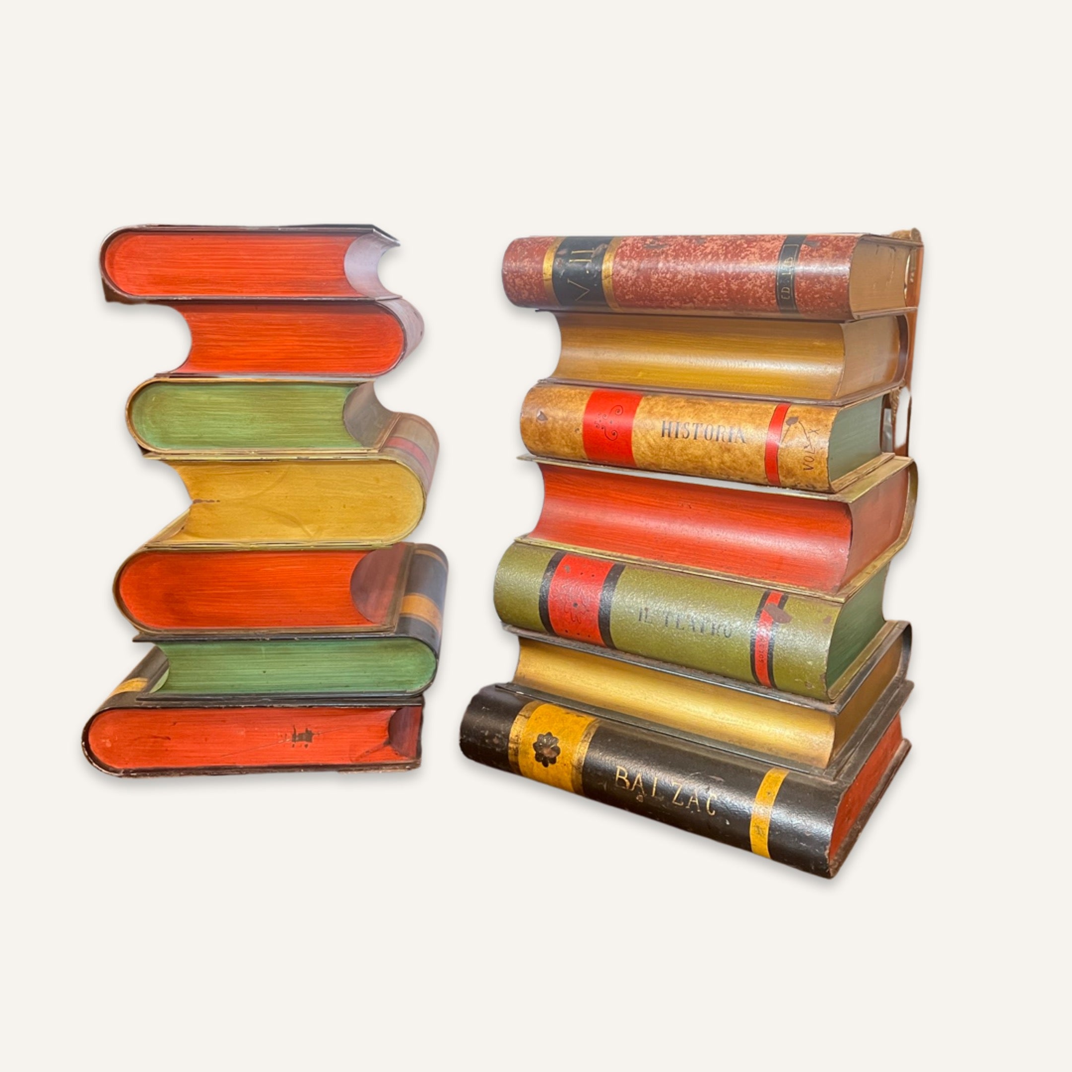 Pair of 1950’s Italian Tole Metal Book End Tables