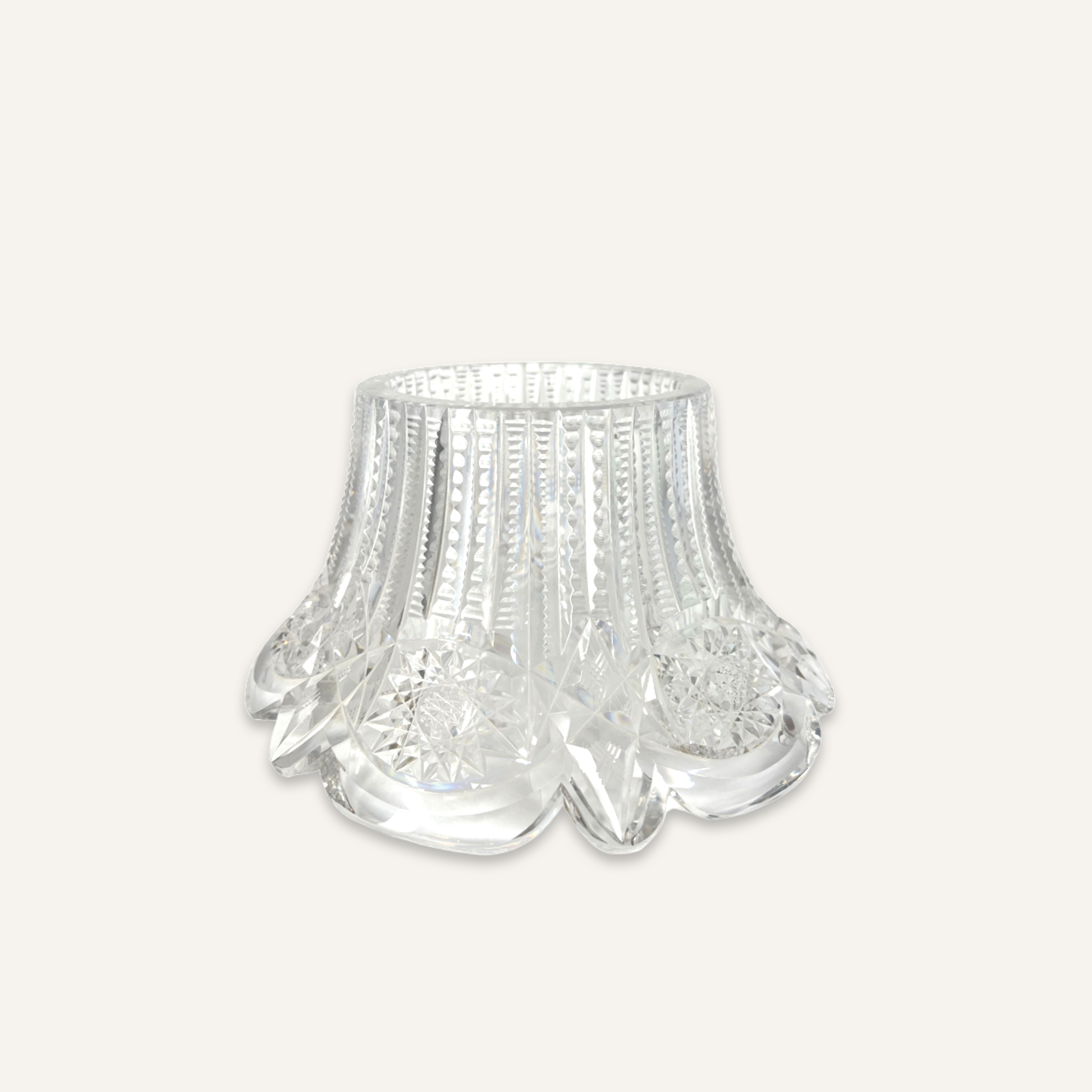 American Brilliant Cut Crystal Punch Bowl