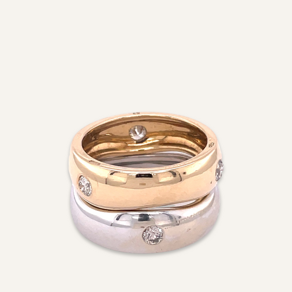 18k Yellow and White Gold and Diamond Cartier Love Me Stacked Bands