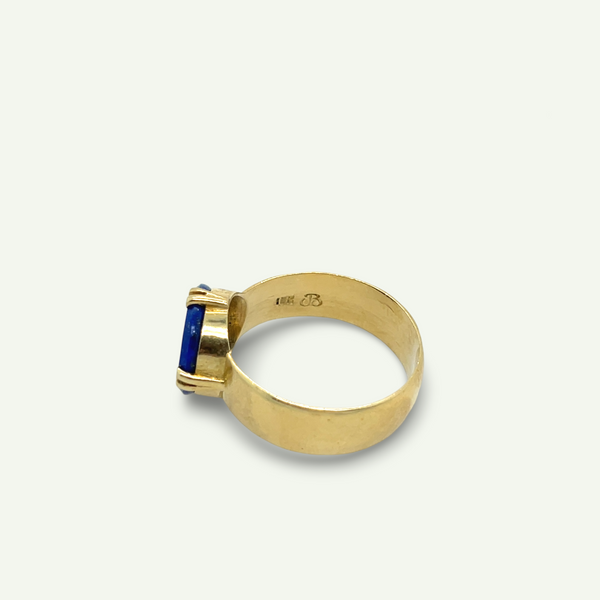 Lapis and 18k Unisex Ring