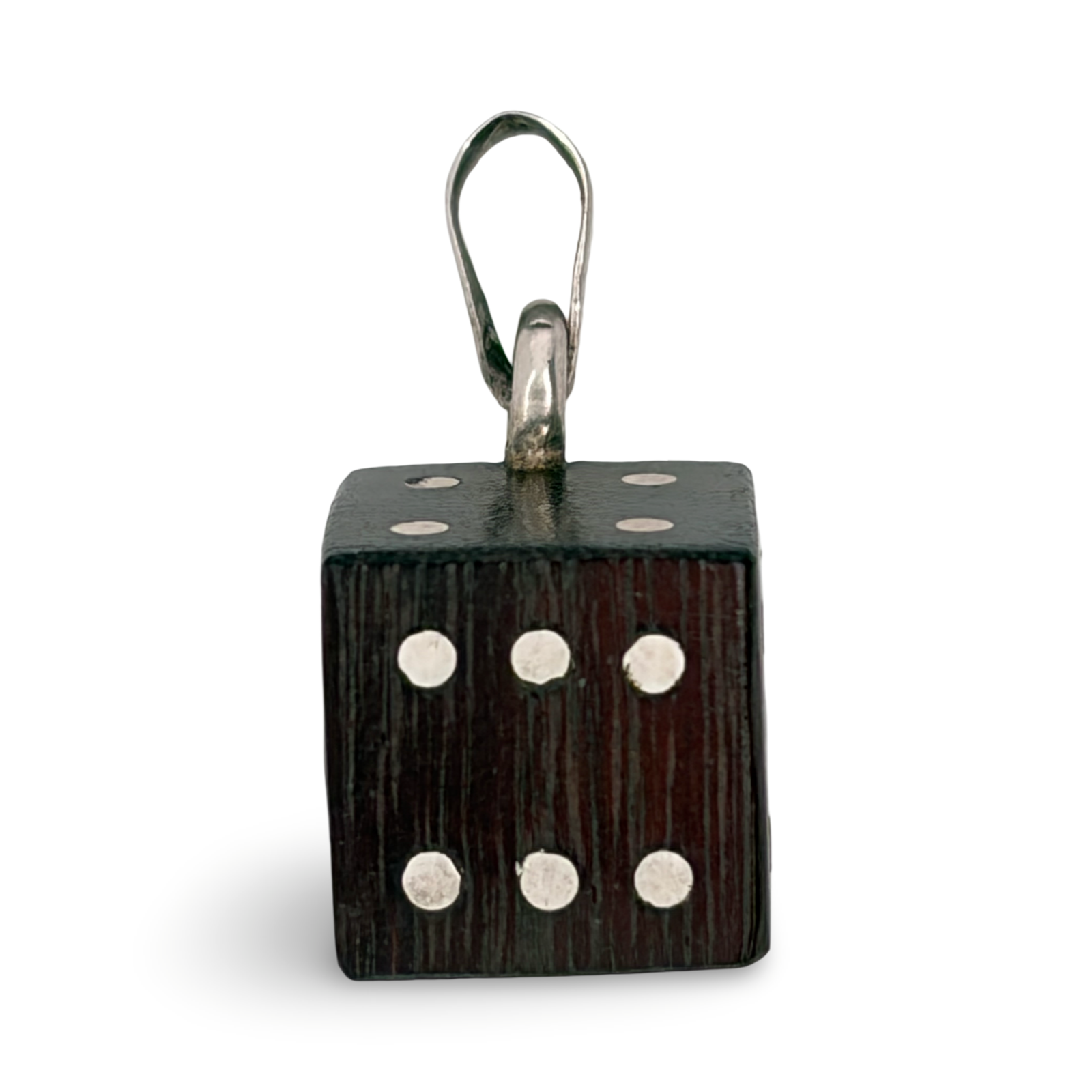 Rosewood and Sterling Dice Pendant