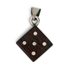 Rosewood and Sterling Dice Pendant