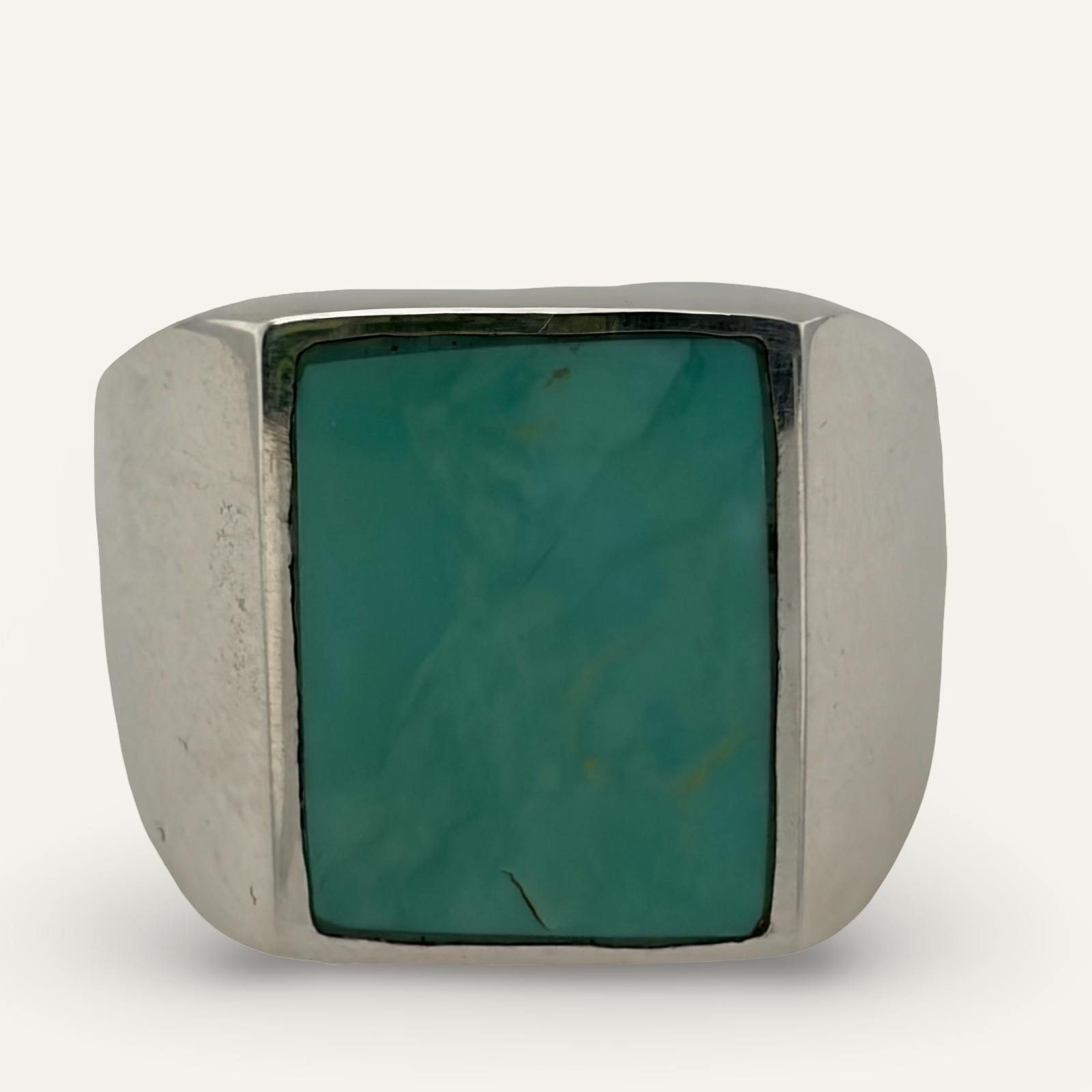 Square Turquoise and Sterling Ring