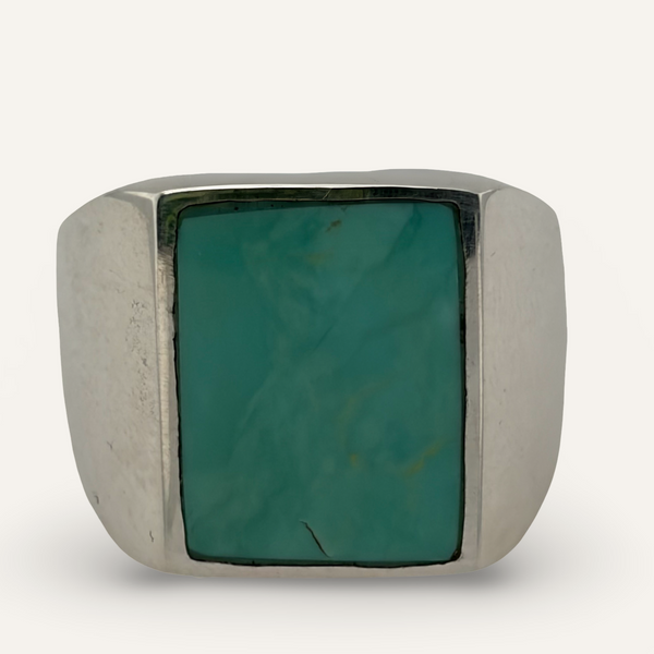 Square Turquoise and Sterling Ring