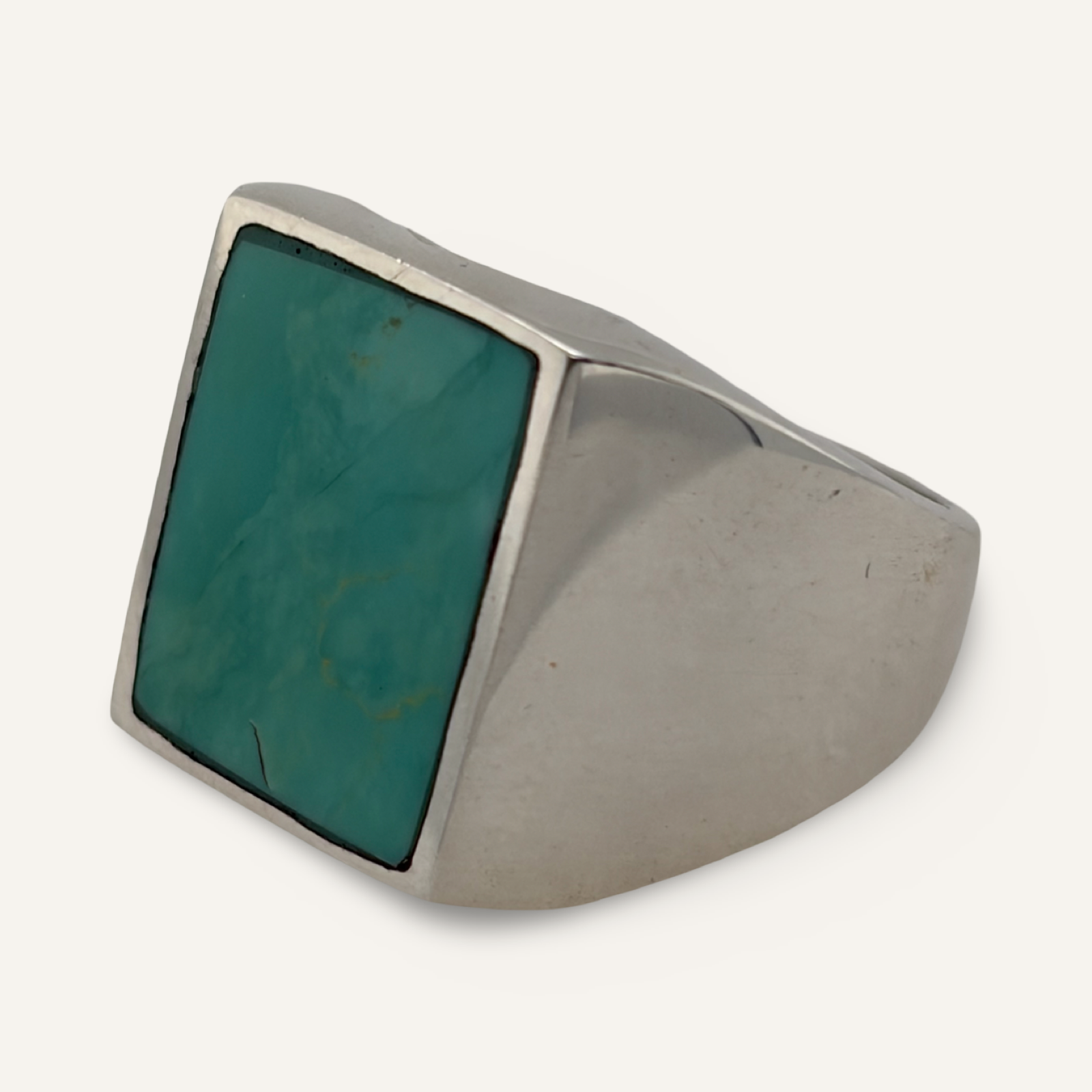 Square Turquoise and Sterling Ring
