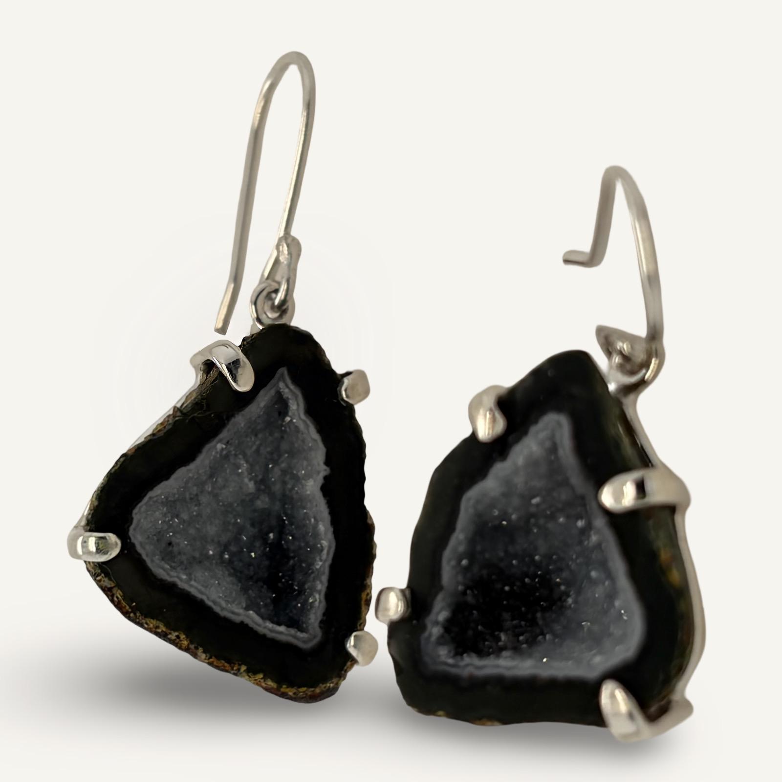 Geode and Sterling Earrings
