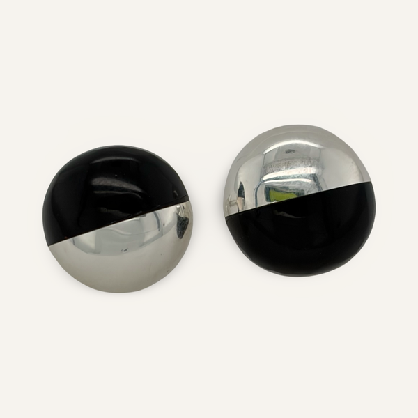 Onyx and Sterling 1/2 and 1/2 Studs